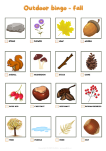 Outdoor bingo in autumn